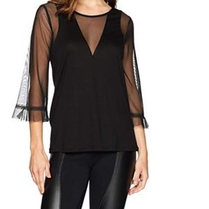 BCBGMAXAZRIA Women's Ashleigh Mixed-Media Top